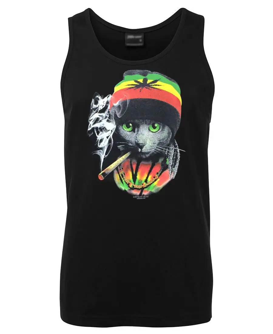 Rasta Cat Graphic Tank Top