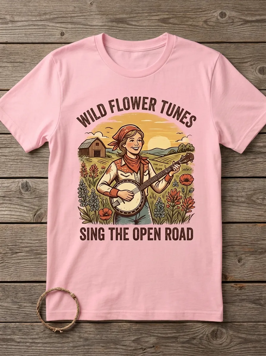Banjo Women's Country Music Casual T-Shirt