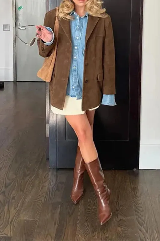 Leather Suede Blazer