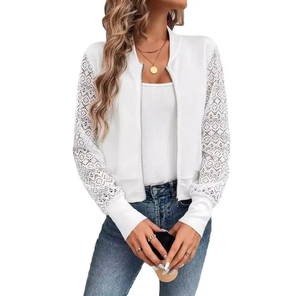 Polished Zip Front Bomber Jacket