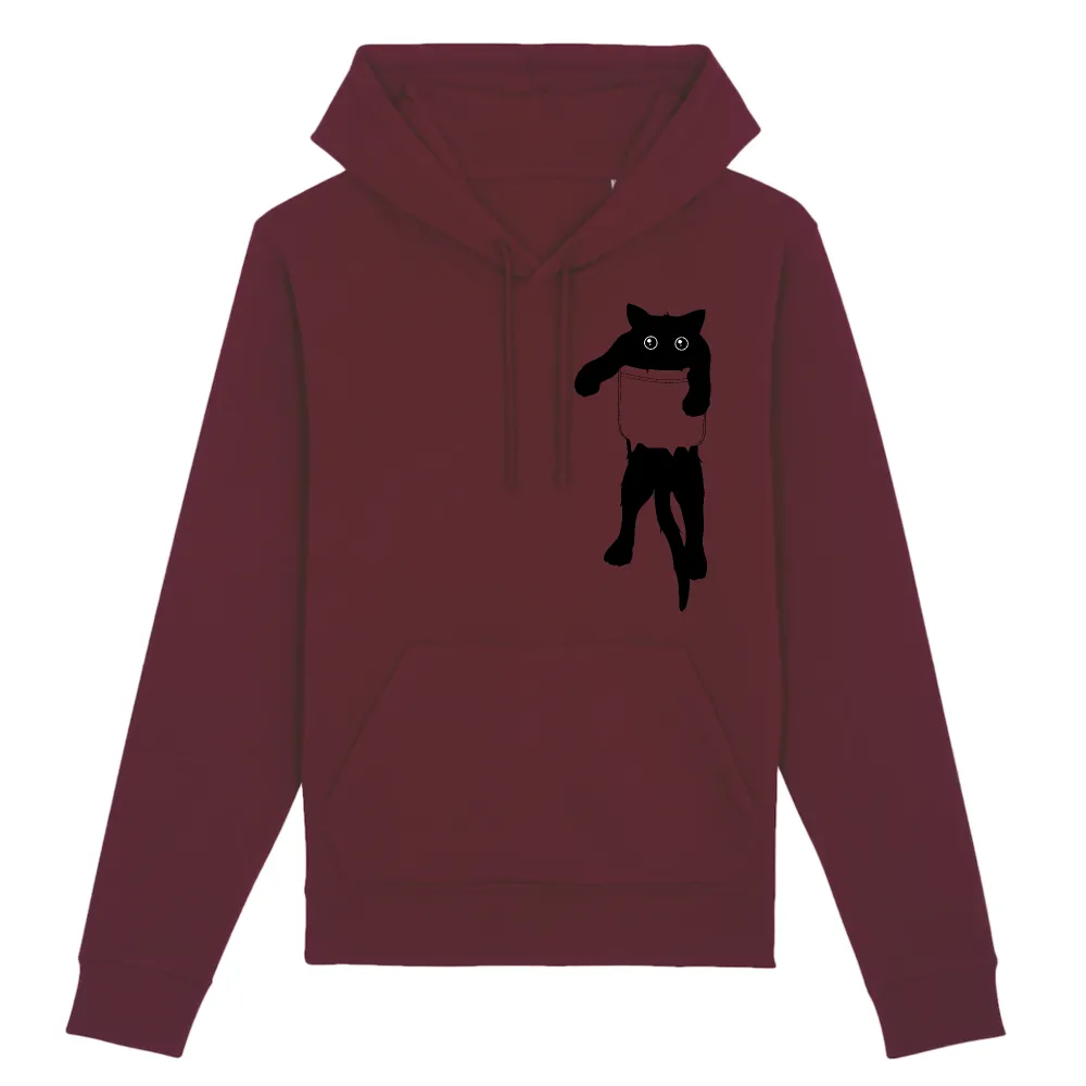 Pocket Cat Graphic Pullover Hoodie