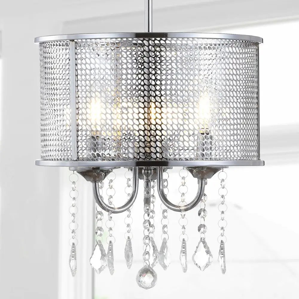 Accent Metal Crystal Adjustable LED Drop Chandelier