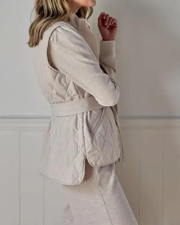 Quilted Knit Layering Coat