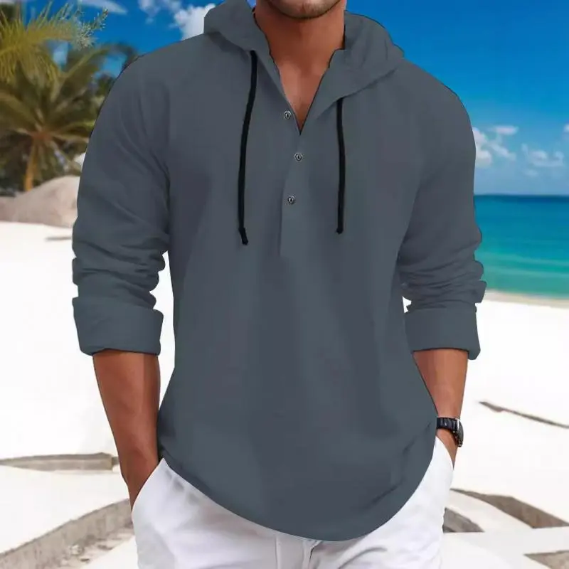 Relaxed Collar Hooded Shirt