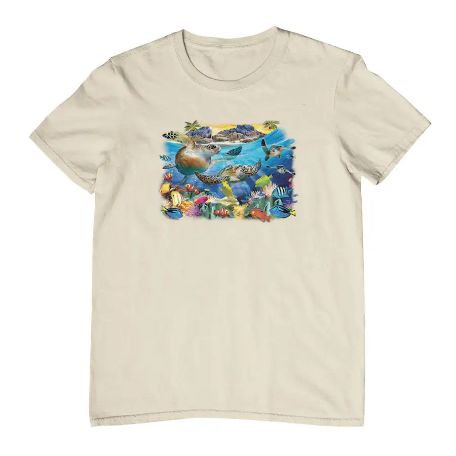 Cotton T-shirt with Turtle Coast Design