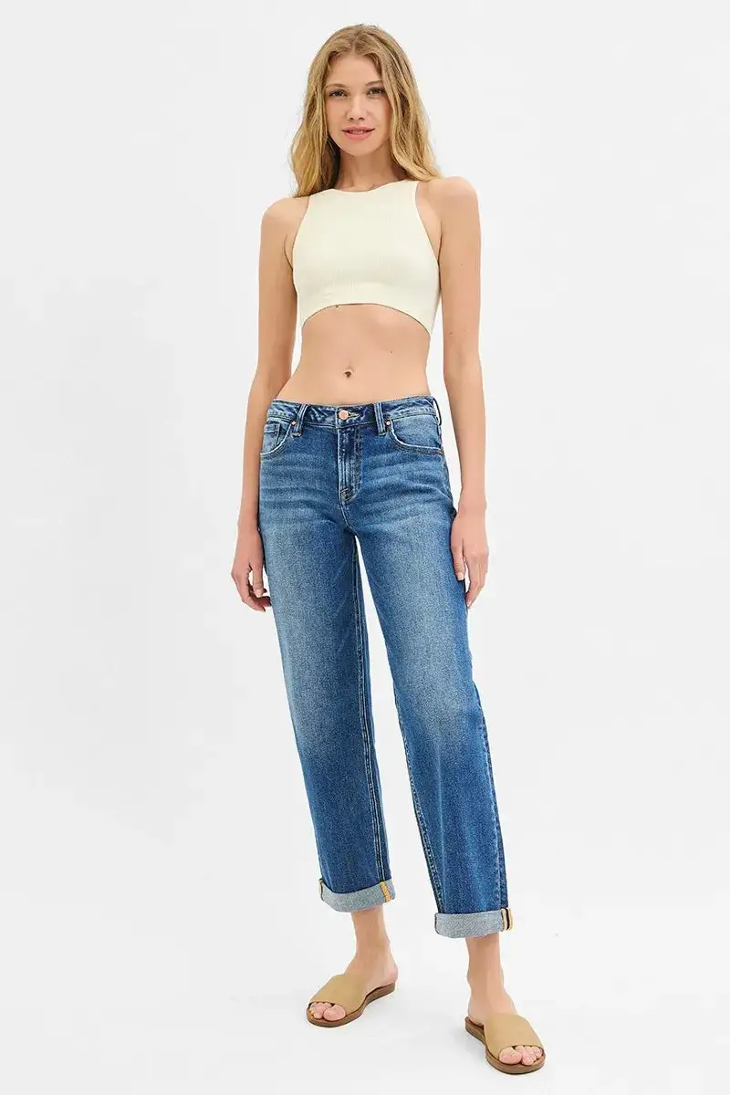 Smooth Mid Rise Denim Jeans