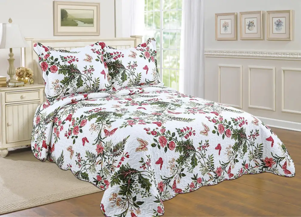 Bedroom Cotton Reversible Quilt Bedding Set