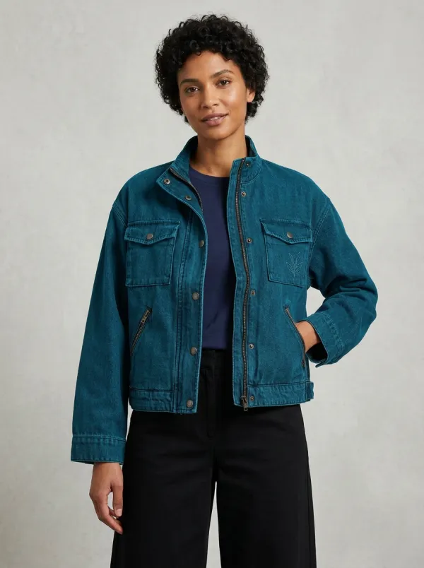 Women's Camden Minimalist Leaf Embroidered Jacket