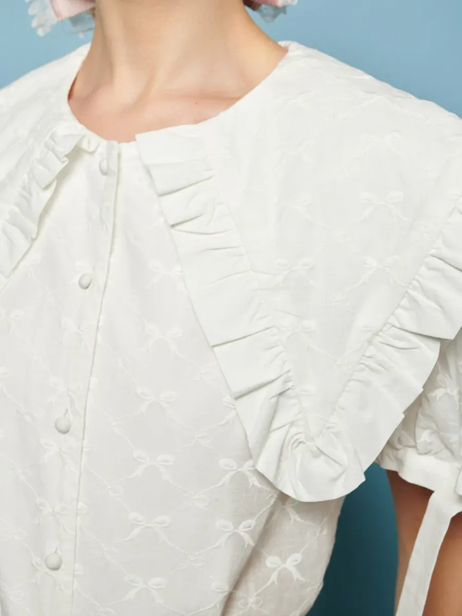 Bow Embroidered Blouse