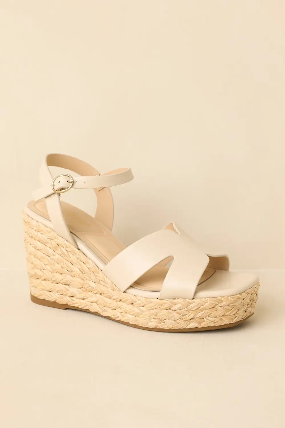 Woven White Leather High-Heeled Sandals
