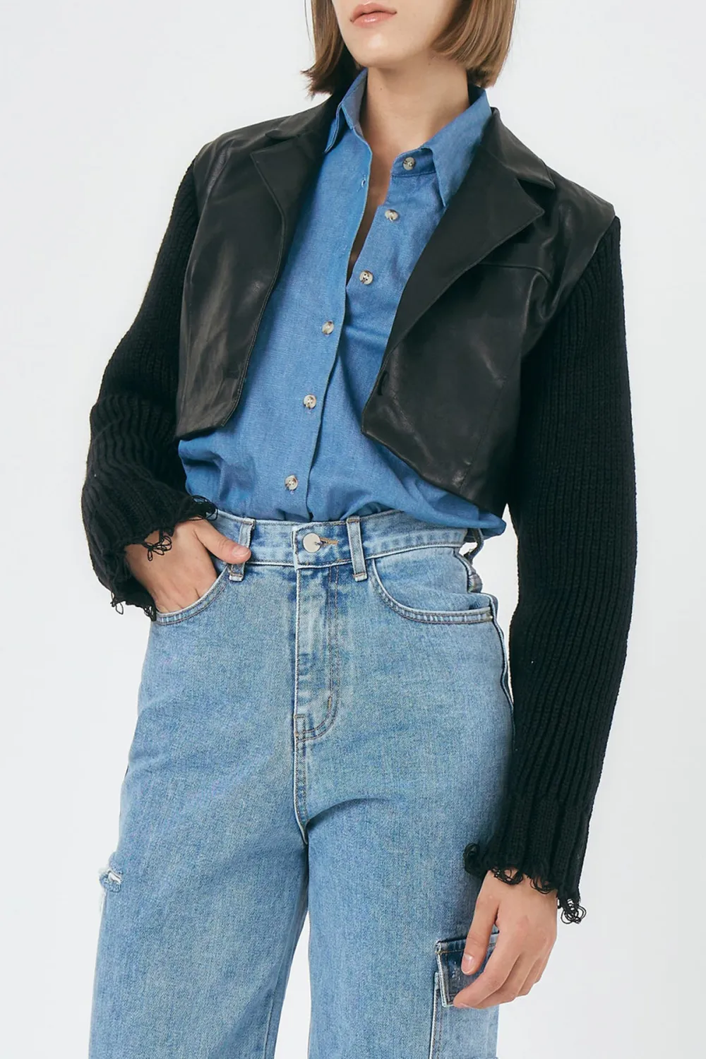 Pleather Cropped Jacket
