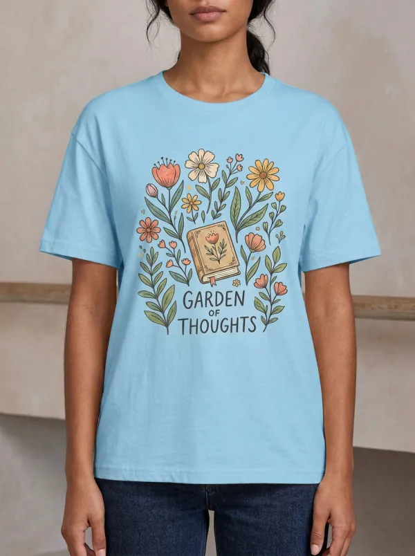 Book Lover Garden Of Thoughts Floral T-Shirt