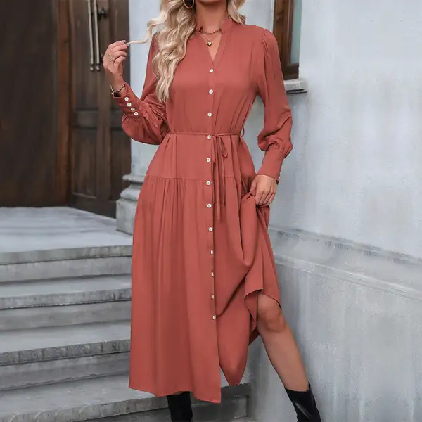 Women's Puff-Sleeve Lace Slit Party Maxi Dress