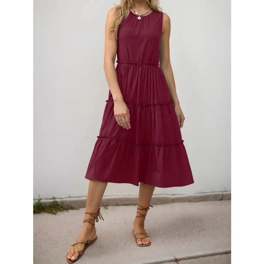 Frill Tiered Midi Dress