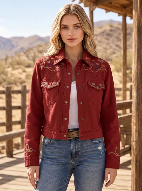 High Plains Horseshoe Horse Floral Profile Women's Western Jacket