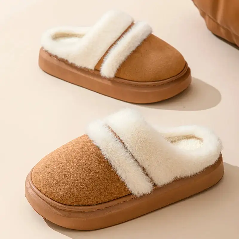 Soft Feel Plush House Slippers