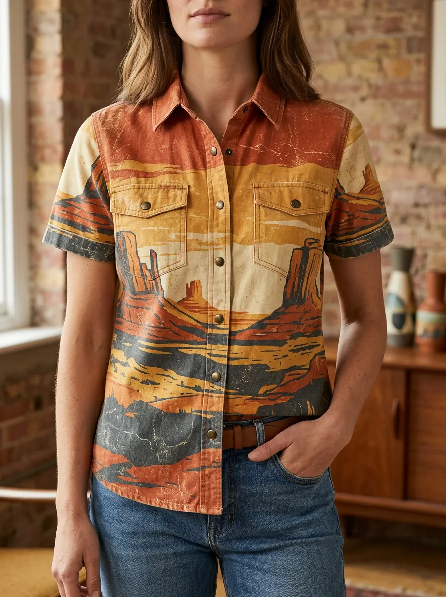 Women's Wilderness Western Desert Landscape Shirt