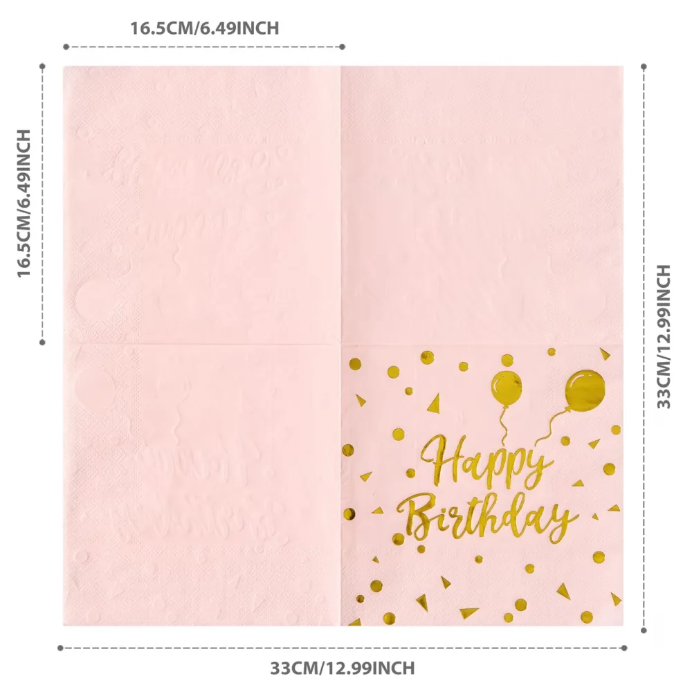 Gold Foil Birthday Napkins