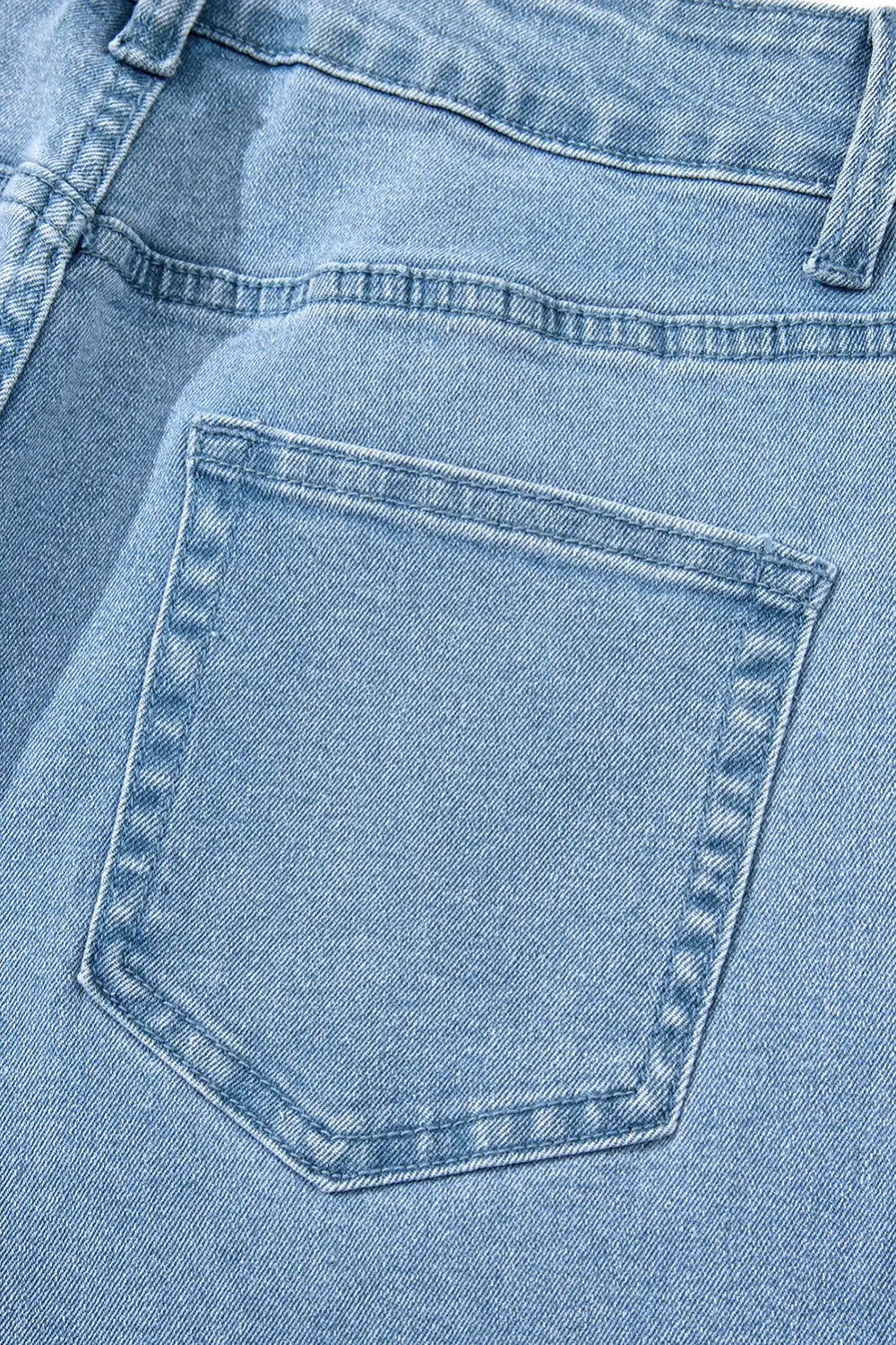 Classic High Waist Wide Leg Washed Denim Jeans