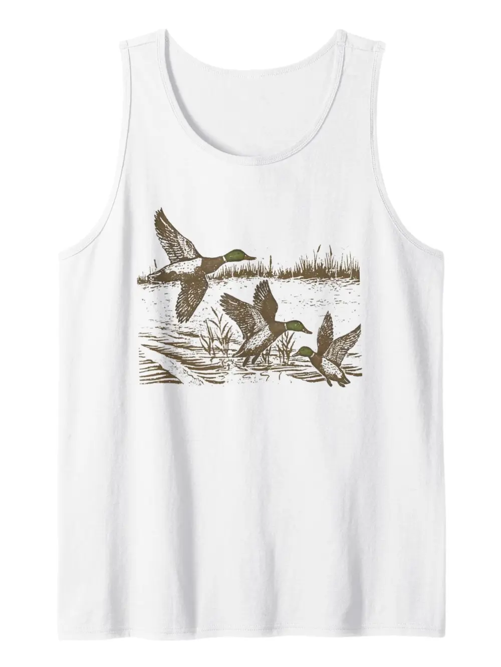 Retro Mallard Duck Hunting Print Tank Top
