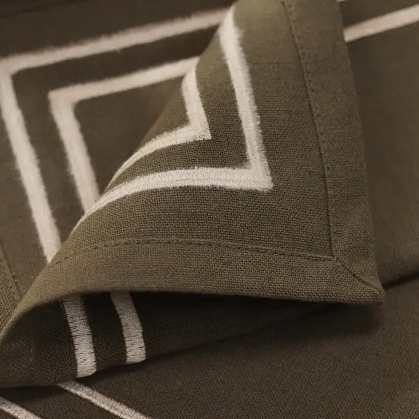 Taupe Embroidered Cotton Napkins