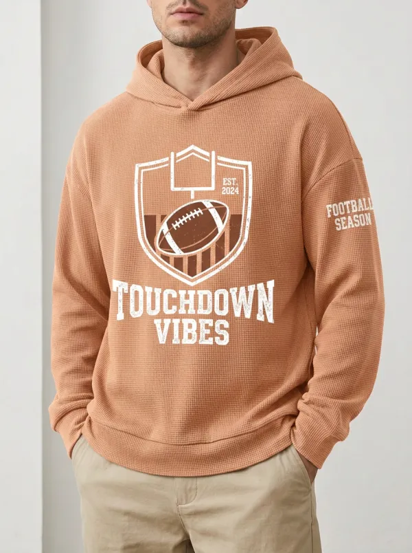 Football Graphic Casual Hoodie