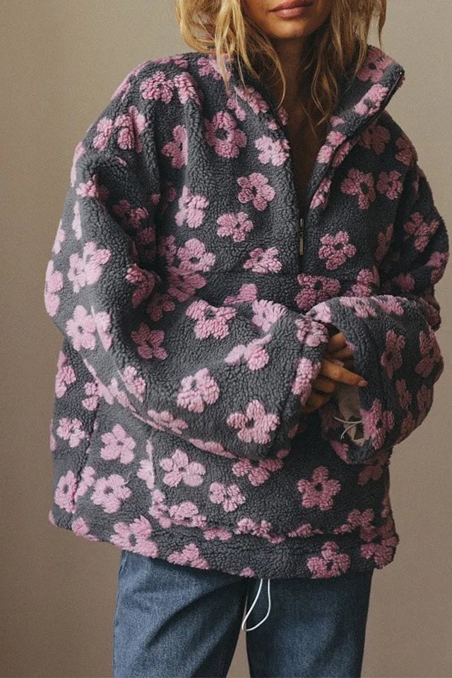 Stand-Collar Oversized Loose Jacket