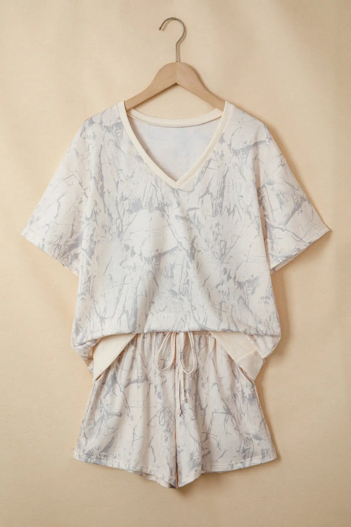 Refined Drawstring Two-Piece Tee and Shorts Set