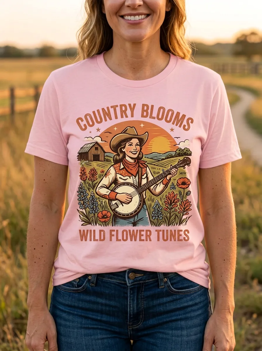 Rustic Women's Country Music Casual T-Shirt