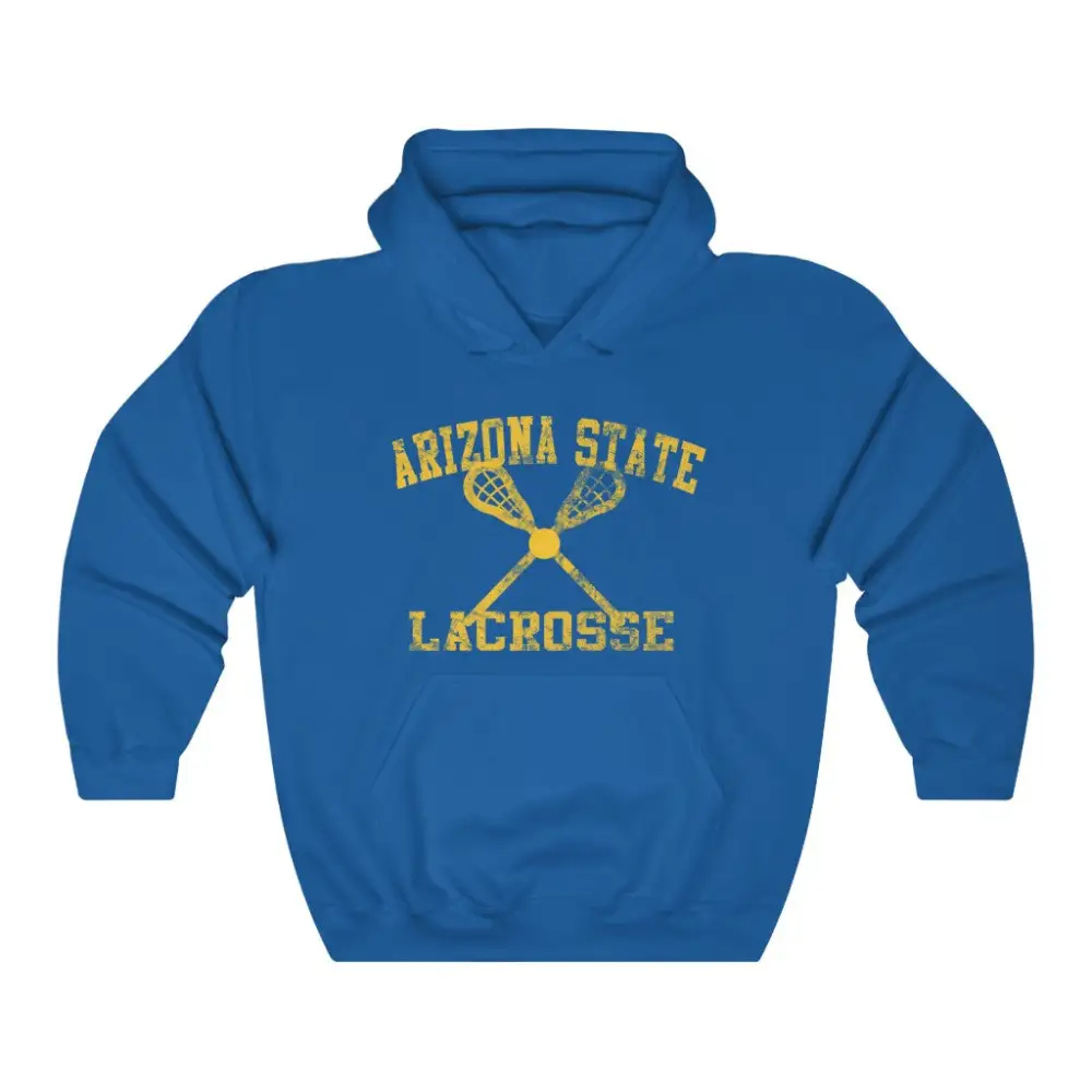 Relaxed Vintage Lacrosse Graphic Pullover Hoodie