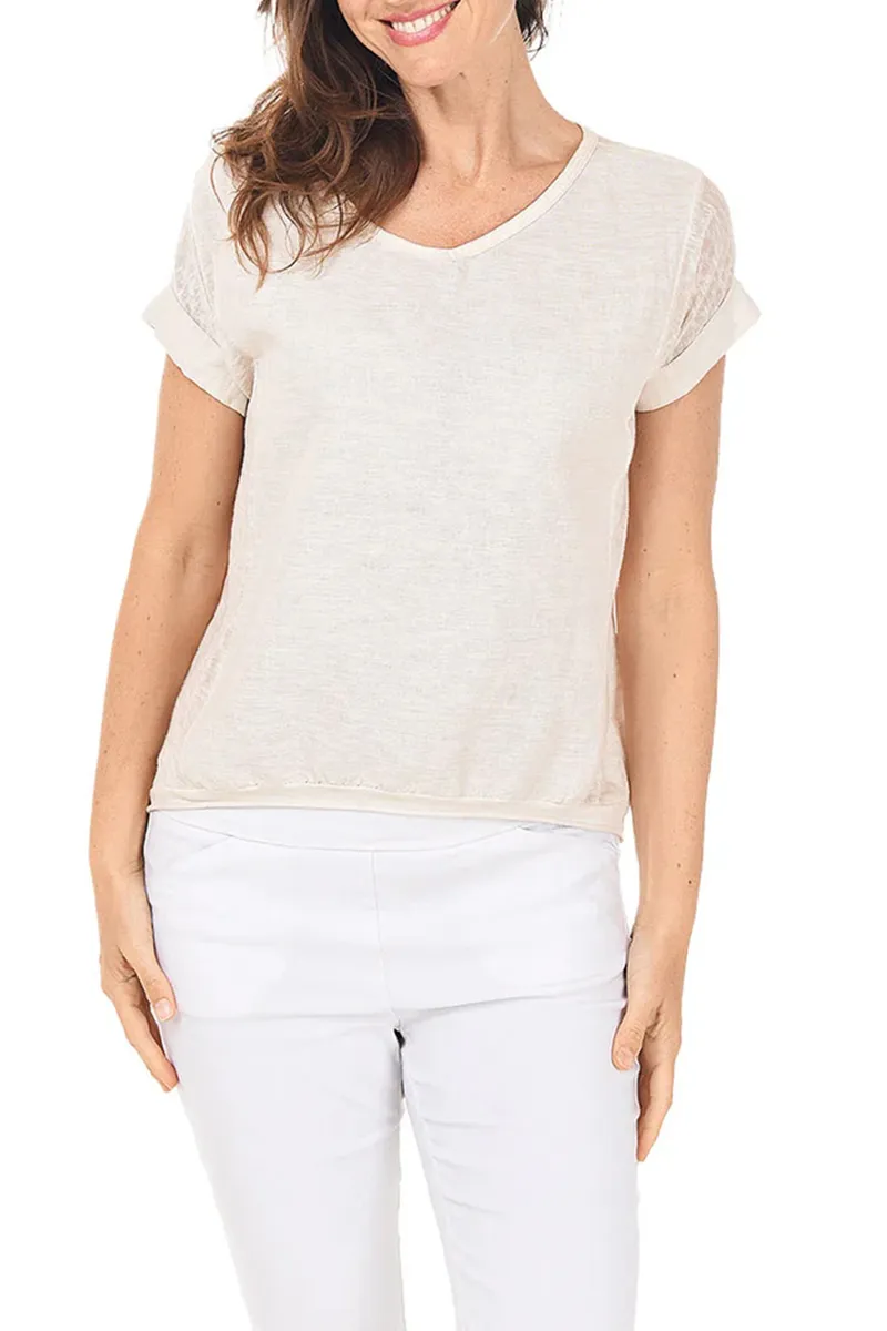 V-Neck Linen Tee