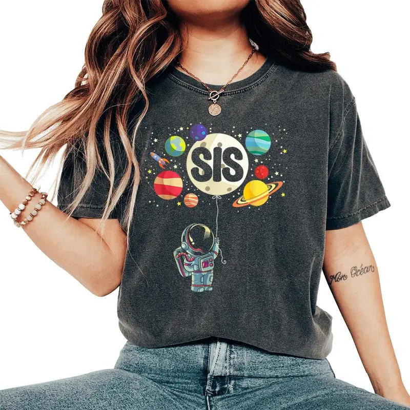 Sister Of The Birthday Boy Space Astronaut 1St Birthday Women's Oversized Comfort T-Shirt