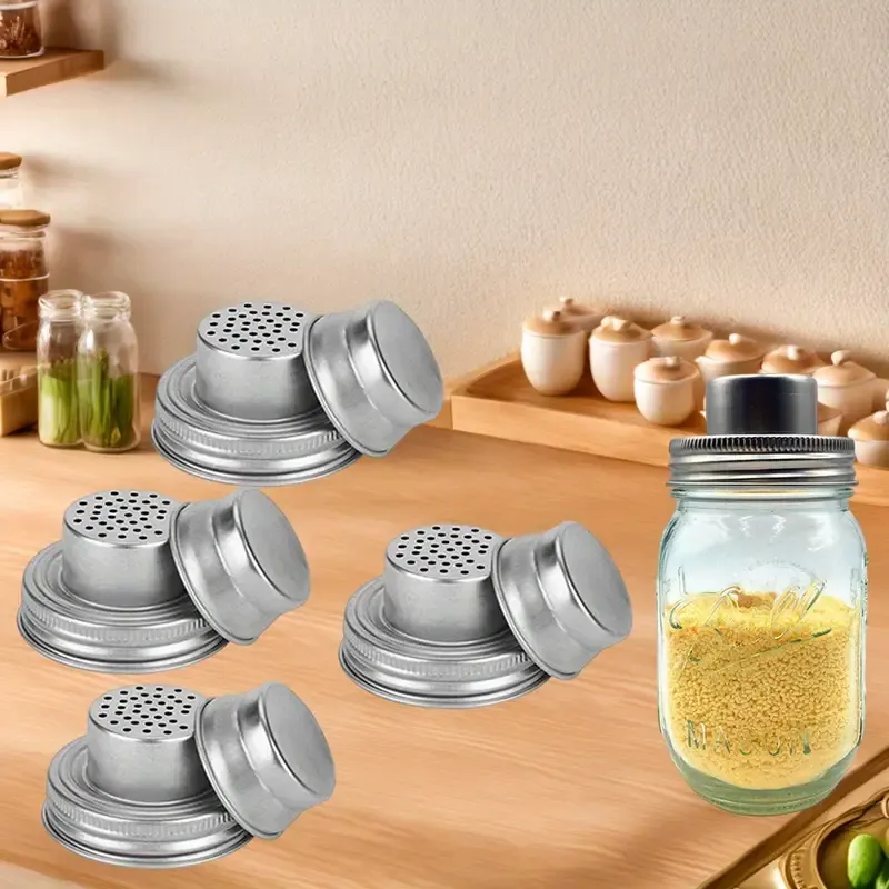 Stainless Steel Mason Jar Shaker Lid for Sprinkling Flour