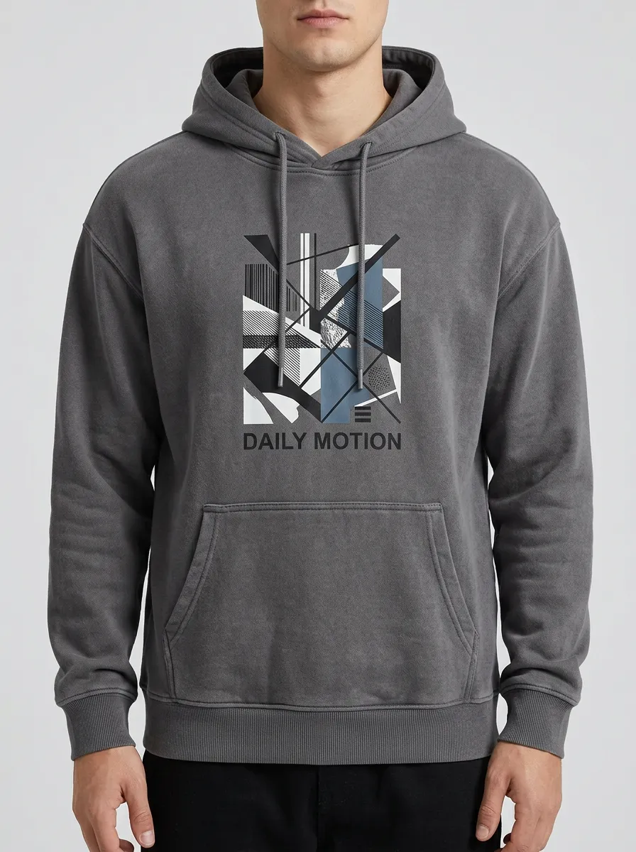 Unisex Daily Motion Abstract Geometric Print Hoodie
