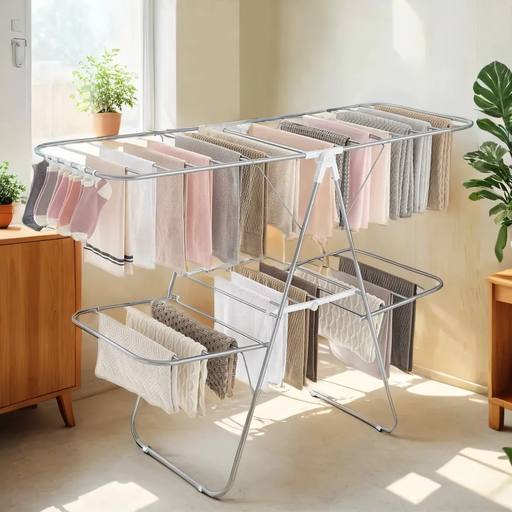 Foldable Tiered Indoor Drying Rack