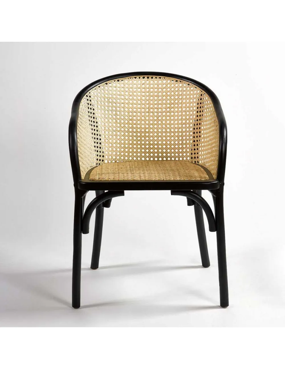 Black Woven Rattan Dining Chair