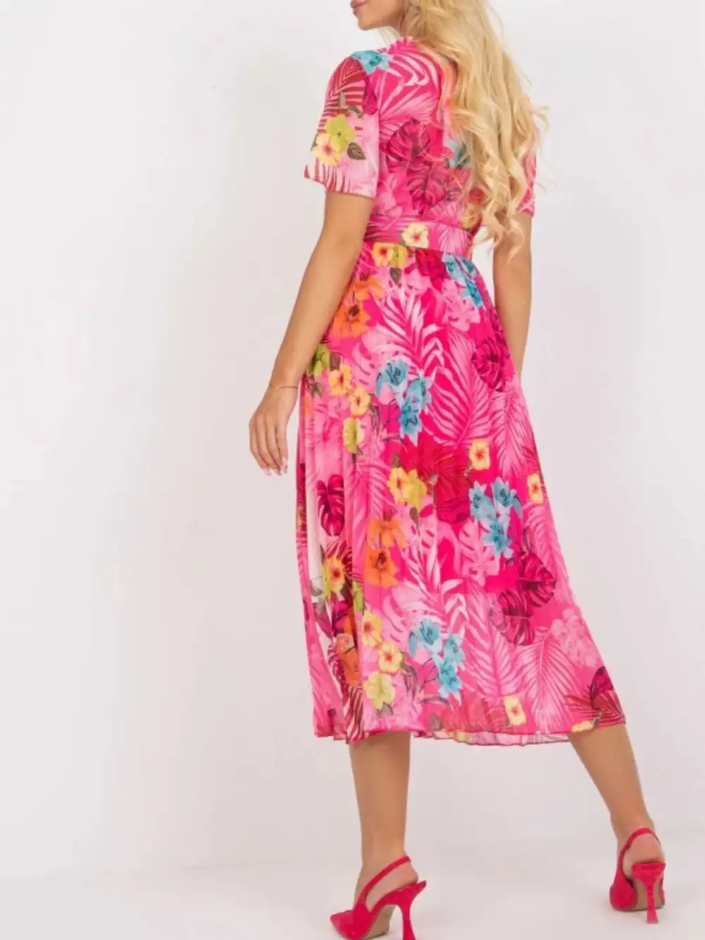 Wrap Printed Midi Dress