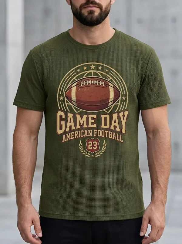 Men's American Football Game Day Vintage Printed T-Shirt