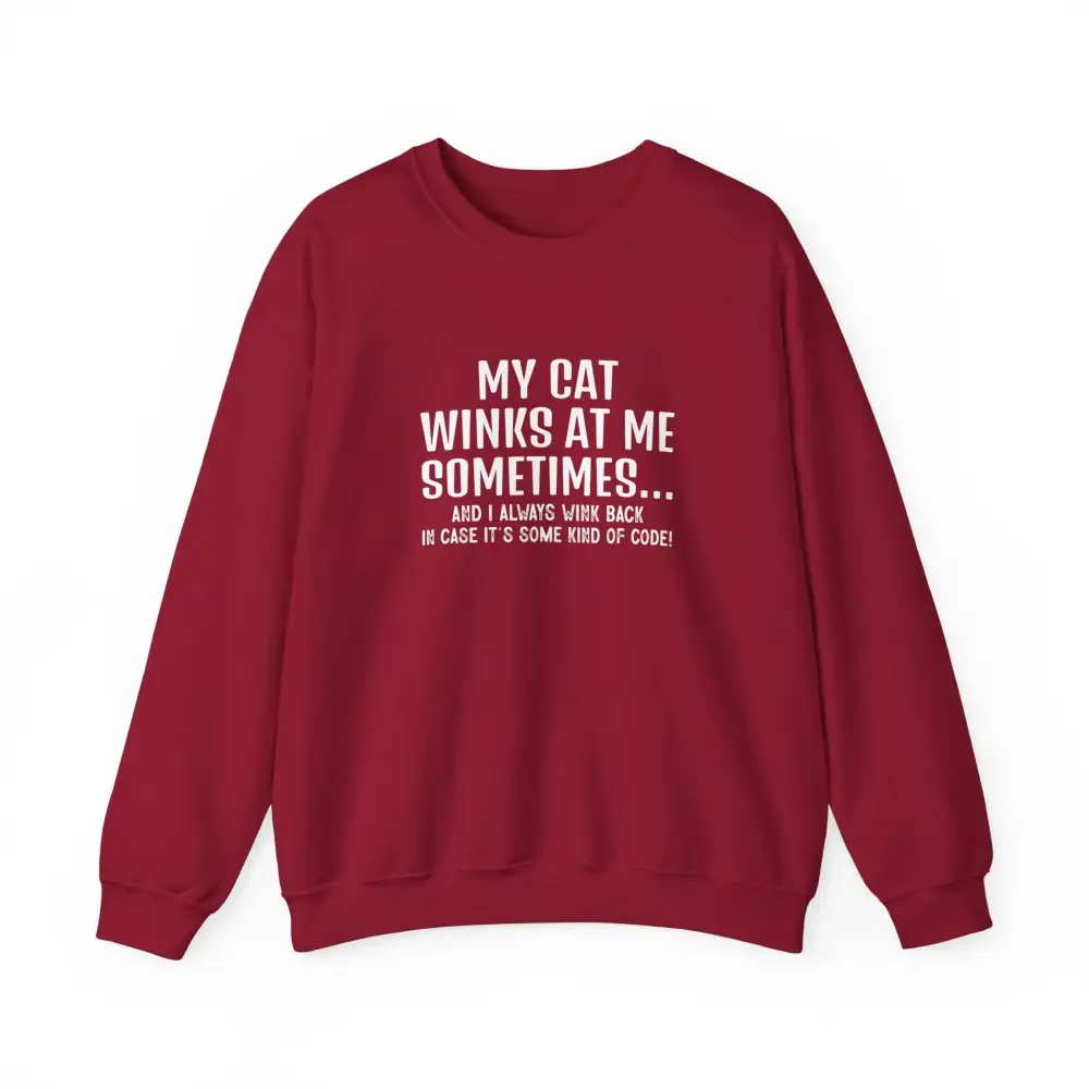 Winking Cat Graphic Crewneck Sweatshirt