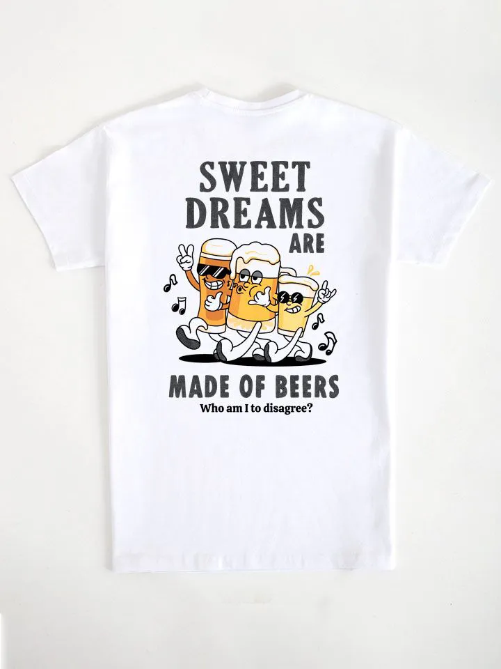 Cartoon Beer Character Graphic T-Shirt