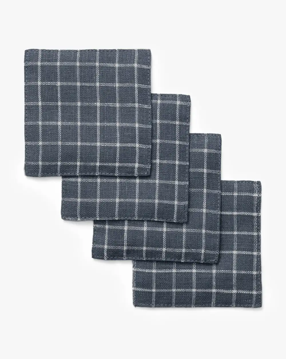 Checkered Linen Coaster Set