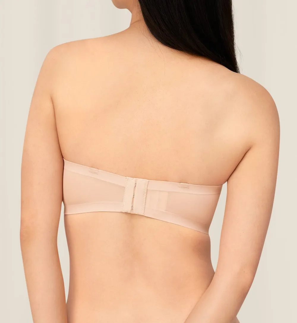Women's Soft-Touch Non-Wired Strapless Push-Up Detachable-Pad Lace Bra