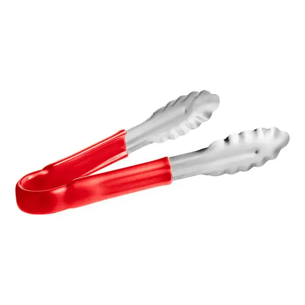 Coated Handle Stainless Steel Scalloped Tongs
