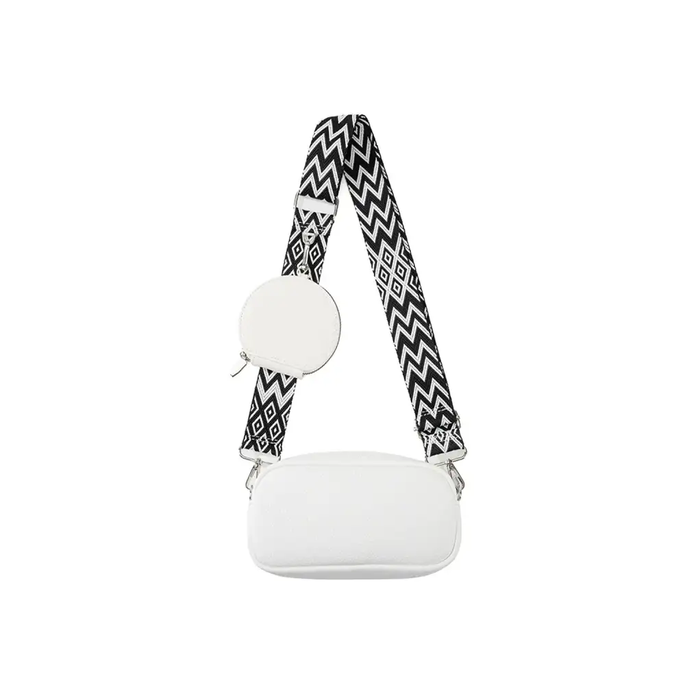 Refined Detail Pocketed Faux Leather Crossbody Bag