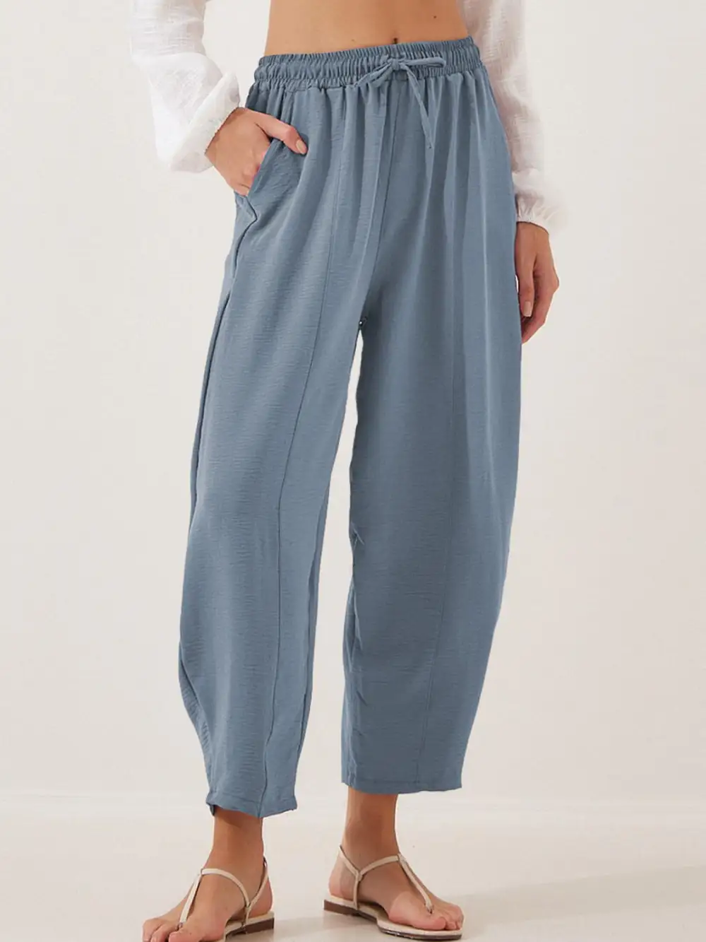 Relaxed Full Size Drawtising Cropped Jogger Pants Plus Size