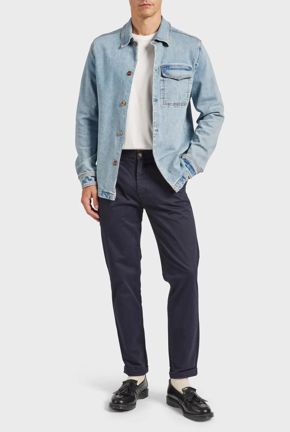 Minimalist Solid Cotton Casual Button Up Shirt