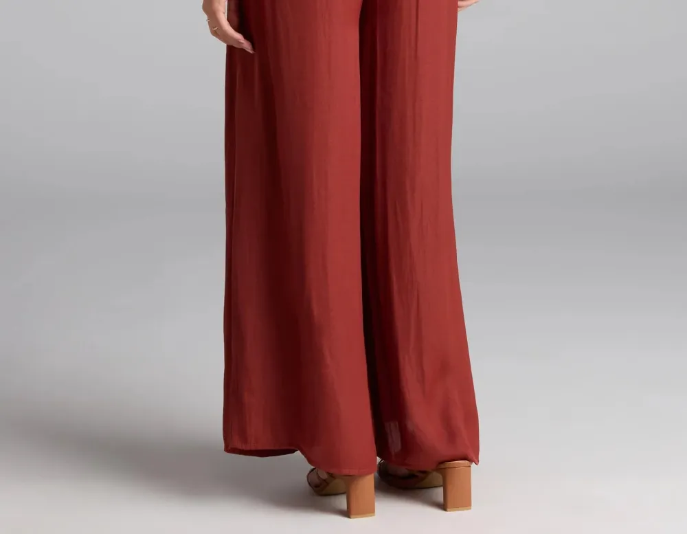Satin Wide-Leg Pants