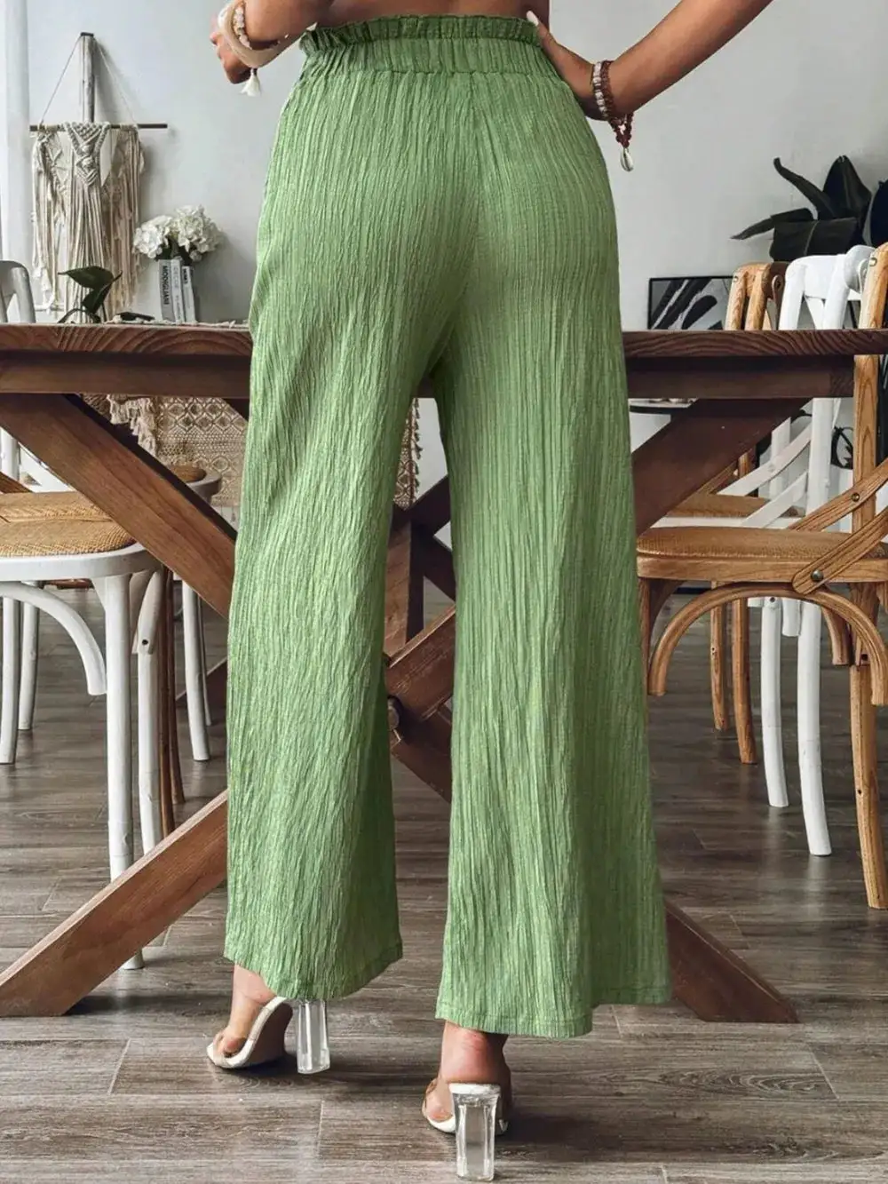 Wide Leg Pocket Detail Pants