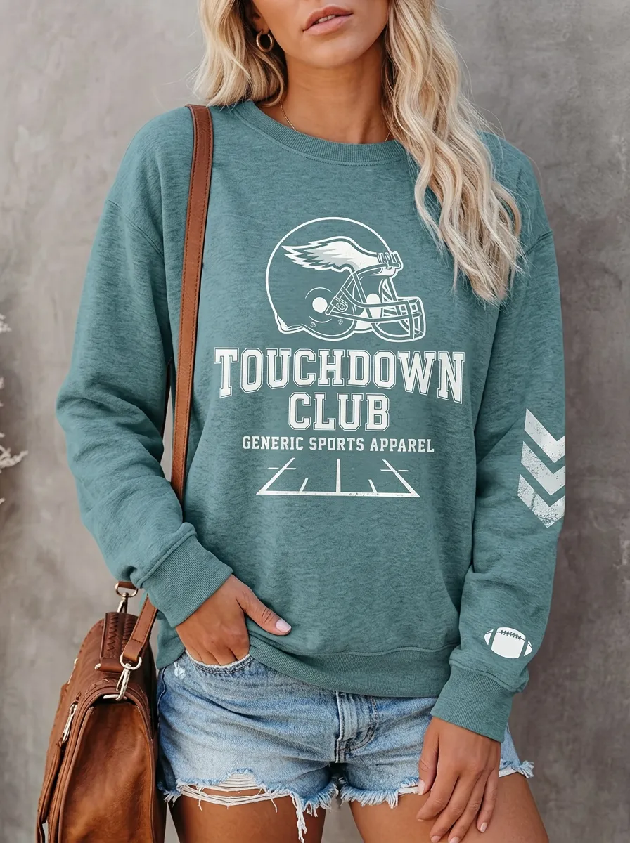 Touchdown Helmet Graphic Football Graphic Sweatshirt