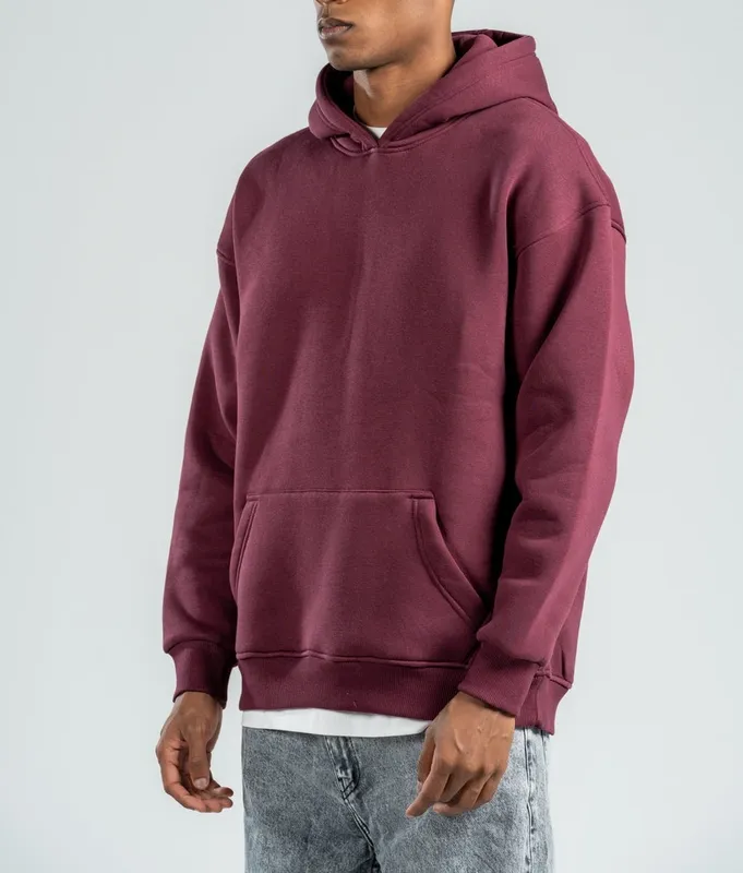 Burgundy Oversized Hooded Sweatshirt